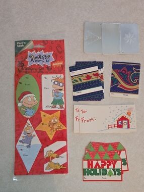 NWOT Rugrats Sticky Holiday Gift Tags Made In The USA Plus Miscellaneous Tags